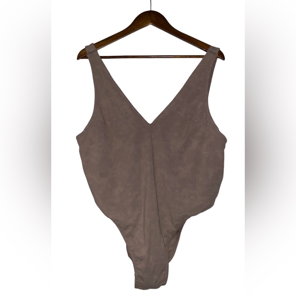 Good American Scuba Deep Curvy Shaping Sculpt Brown Bodysuit Wide Strap Women 5